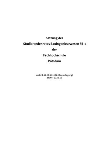 Satzung des Studierendenrates Bauingenieurwesen FB 3 der ...