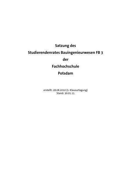 Satzung des Studierendenrates Bauingenieurwesen FB 3 der ...