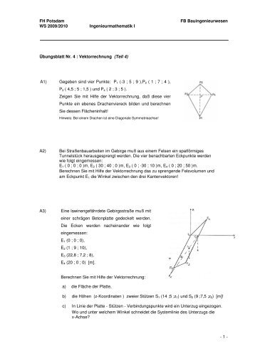 Vektorrechnung (Teil 4) - Bauingenieurwesen