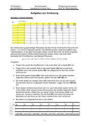 Aufgaben zur Vorlesung - Bauingenieurwesen