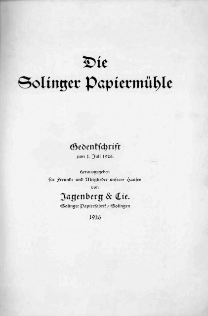 Die Solinger Papiermühle - Wenke Mein Solingen