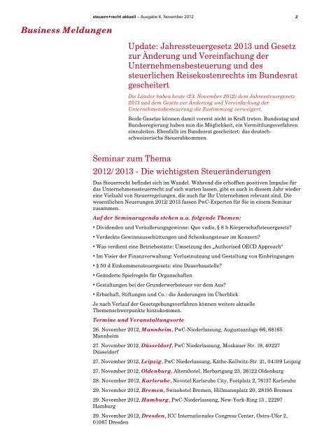 steuern_recht_aktuell_Ausgabe6_2012gs_November2012 - PwC ...