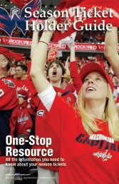 Season Ticket Holder Guide - Washington Capitals