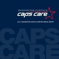 2010-11 WASHINGTON CAPITALS CHARITIES ANNUAL REPORT