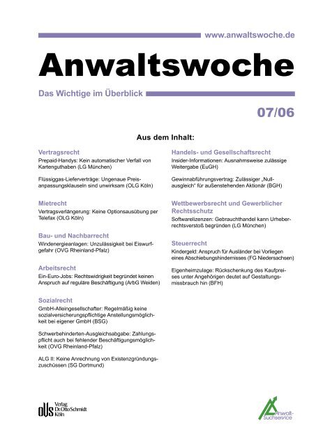 Anwaltswoche - Anwalt-Suchservice