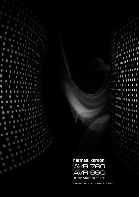 Owners Manual - AVR 760, AVR 660 