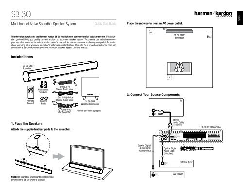 Quick-Start Guide - SB 30 (English EU) Harman