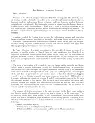 Welcome Letter - Internet Analysis Seminar