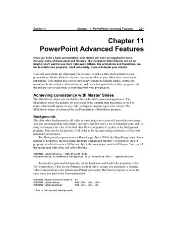 Chapter 11 PowerPoint Advanced Features - dFPUG-Portal