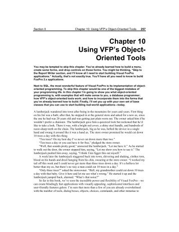 Chapter 10 Using VFP's Object- Oriented Tools - dFPUG-Portal