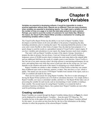 Chapter 8 Report Variables - dFPUG-Portal