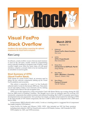 Visual FoxPro Stack Overflow - dFPUG-Portal