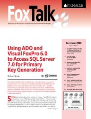 Using ADO and Visual FoxPro 6.0 to Access SQL ... - dFPUG-Portal