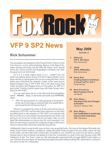 VFP 9 SP2 News - dFPUG-Portal