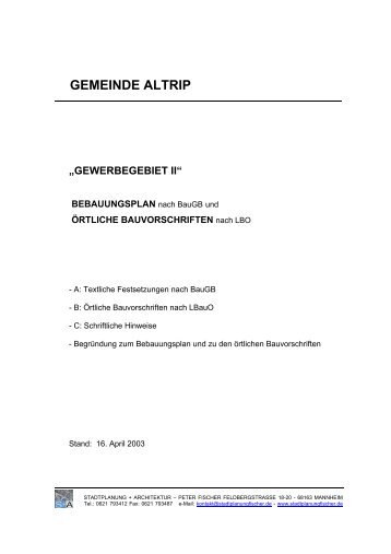 Bebauungsplan Gewerbegebiet II (PDF-Dokument, öffnet in ... - Altrip