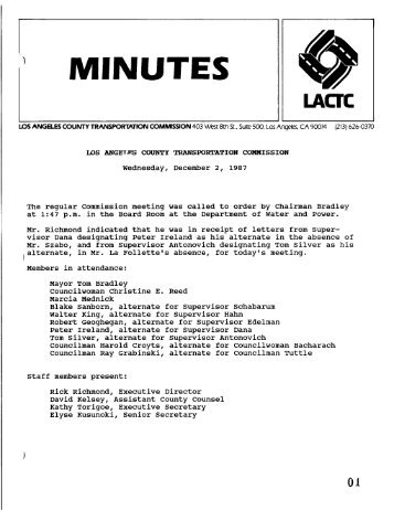 Minutes - December 2, 1987 Meeting - LACTC