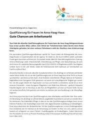 Gute Chancen am Arbeitsmarkt - Anna-Haag-Mehrgenerationenhaus