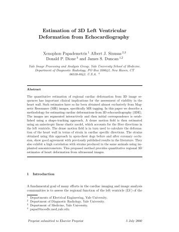 Estimation of 3D Left Ventricular Deformation from Echocardiography