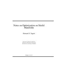 Notes on Optimization on Stiefel Manifolds - Yale University