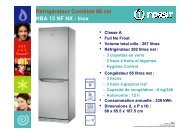 Réfrigérateur Combiné 60 cm NBA 13 NF NX - Inox