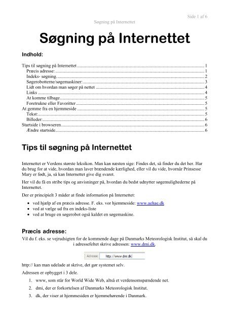 Søgning på Internettet