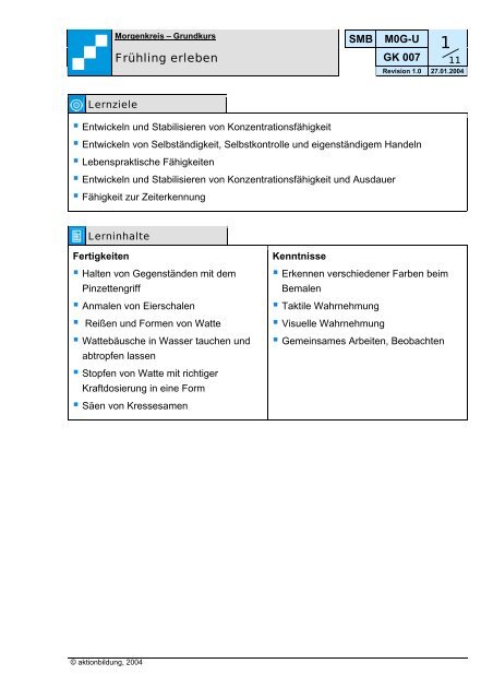 aktionbildung Unterweisungsmaterial