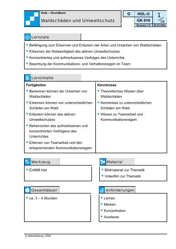 Holz - aktionbildung