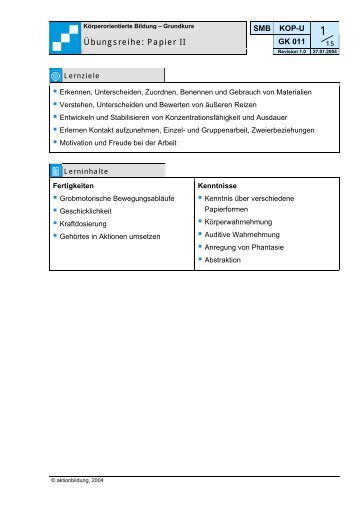 aktionbildung Unterweisungsmaterial