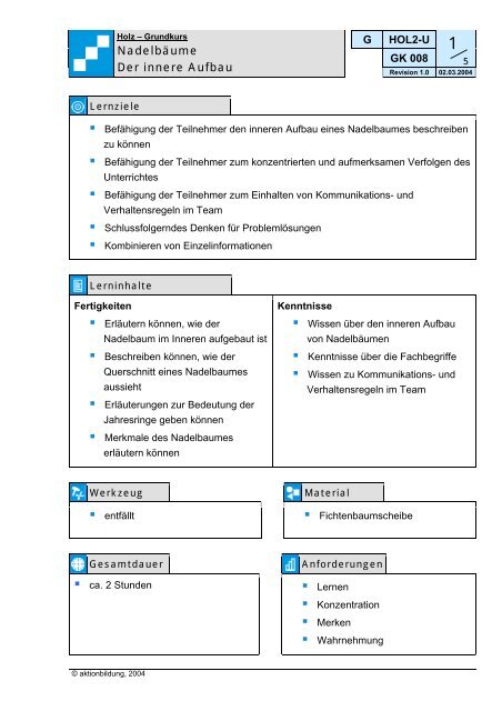 aktionbildung Unterweisungsmaterial