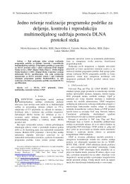 Jedno rešenje realizacije programske podrške za ... - Telfor 2010