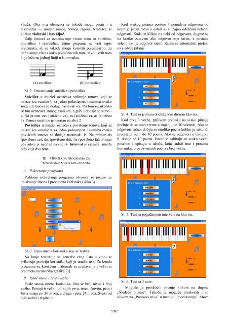 Softver za testiranje muzičkog znanja - Telfor 2010