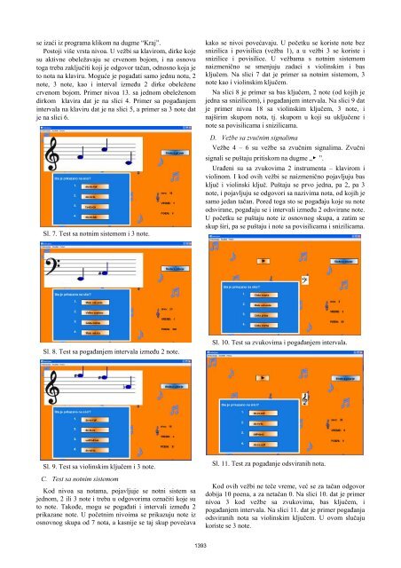 Softver za testiranje muzičkog znanja - Telfor 2010