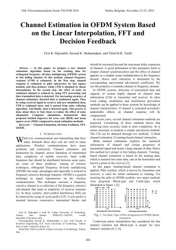 Channel Estimation in OFDM System Based on the Linear ...