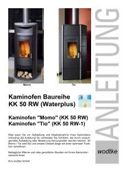 Kaminofen Baureihe KK 50 RW (Waterplus) wodtke