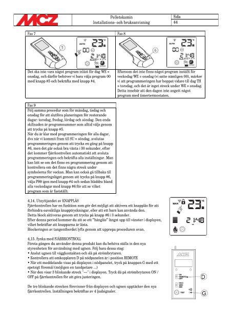 Pelletskamin Installations- och bruksanvisning Sida 1 - Narvells