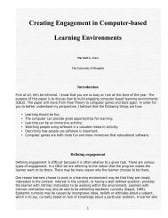 Creating Engagement in Computer-based Learning Environments ...