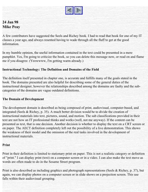 21 Jan 98 Ernie Franklin - Instructional Technology Forum ...