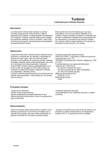 Turbinol - BP - PDS & MSDS Search