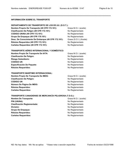 hoja de datos de seguridad de materiales - BP - PDS & MSDS Search