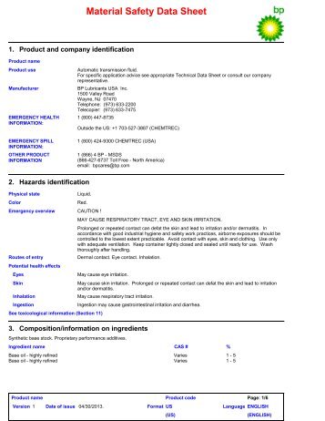 Autran Syn 295 - BP - PDS & MSDS Search