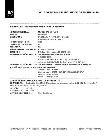 hoja de datos de seguridad de materiales - BP - PDS & MSDS Search