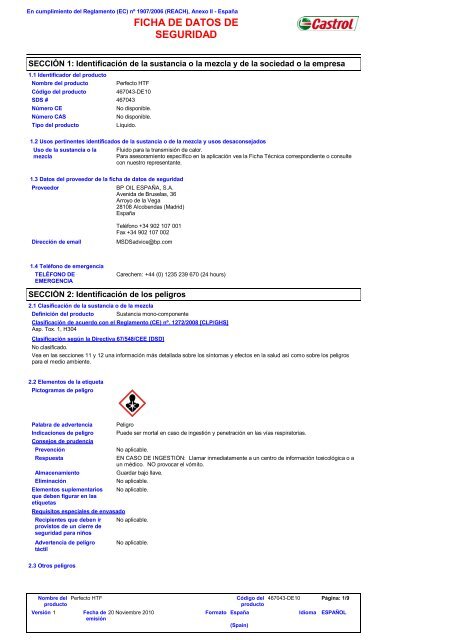 FICHA DE DATOS DE SEGURIDAD - BP - PDS & MSDS Search
