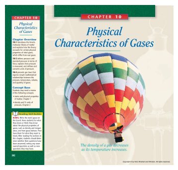 Physical Characteristics of Gases