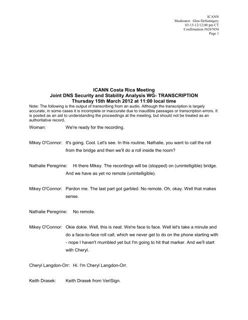 Transcript: Joint DNS Security & Stability Analysis Working Group