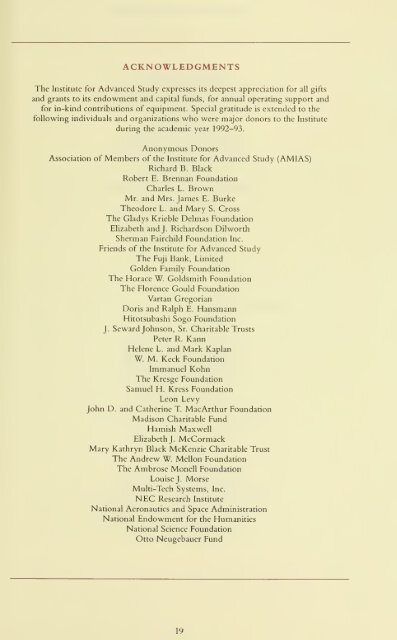 Report for the Academic Year 1992-1993 - The Institute Libraries ...