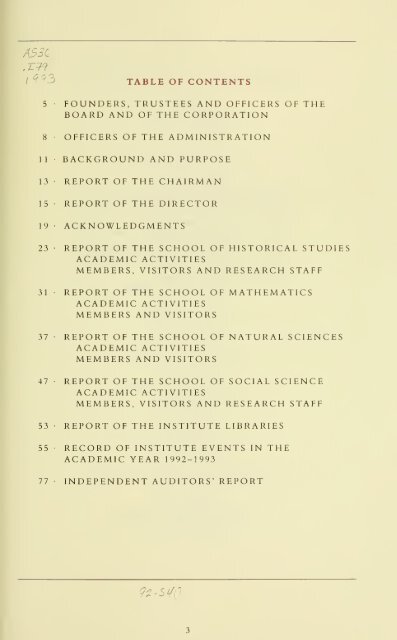 Report for the Academic Year 1992-1993 - The Institute Libraries ...