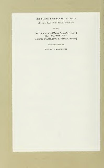 Report for the Academic Years 1987-1988 and 1988-1989