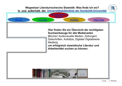 Was finde ich wo? - Universitätsbibliothek der HU Berlin