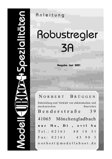 Anleitung Robustregler - Modell-Uboot-Spezialitäten