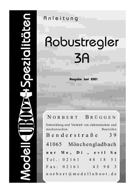 Anleitung Robustregler - Modell-Uboot-Spezialitäten